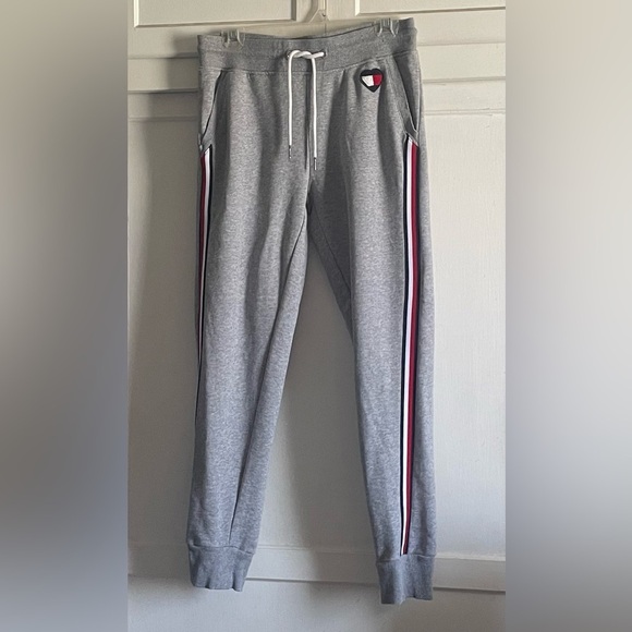 Tommy Hilfiger Pants - Tommy Hilfiger Sweatpants/Joggers In Gray With Heart & Stripe Detail. Pre-Owned.